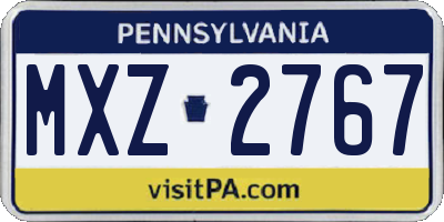 PA license plate MXZ2767