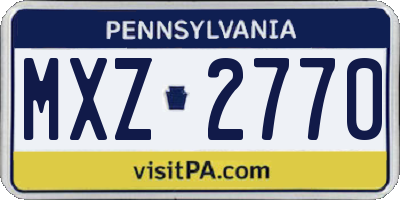 PA license plate MXZ2770