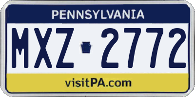 PA license plate MXZ2772