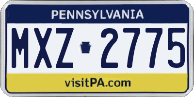 PA license plate MXZ2775