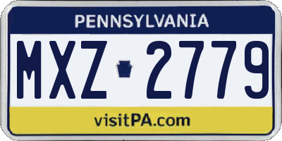PA license plate MXZ2779