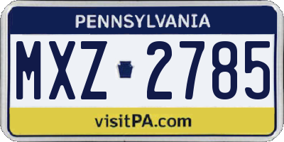PA license plate MXZ2785