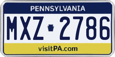 PA license plate MXZ2786