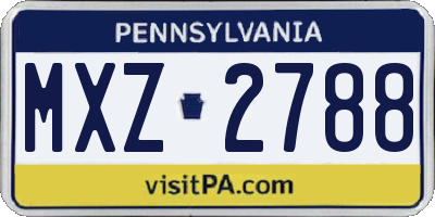PA license plate MXZ2788