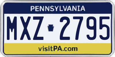 PA license plate MXZ2795