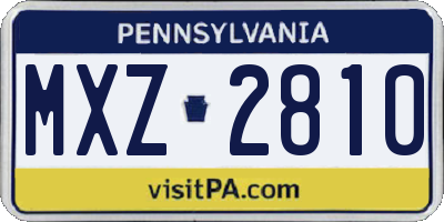 PA license plate MXZ2810
