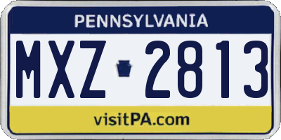 PA license plate MXZ2813