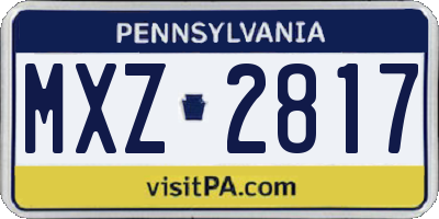 PA license plate MXZ2817