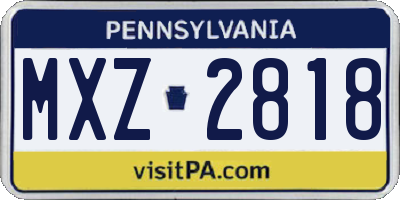 PA license plate MXZ2818