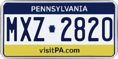 PA license plate MXZ2820