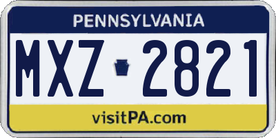 PA license plate MXZ2821