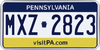 PA license plate MXZ2823