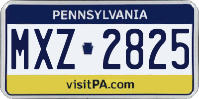 PA license plate MXZ2825