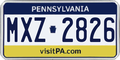 PA license plate MXZ2826