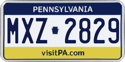 PA license plate MXZ2829