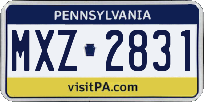 PA license plate MXZ2831