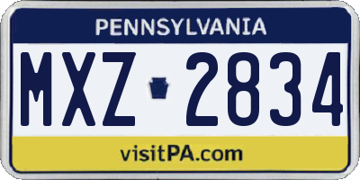 PA license plate MXZ2834