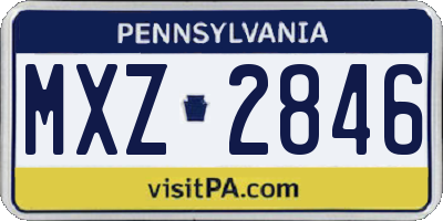 PA license plate MXZ2846