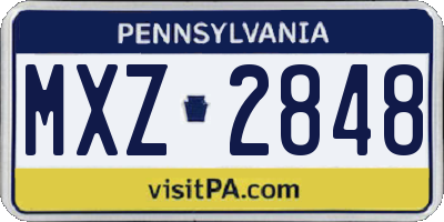PA license plate MXZ2848