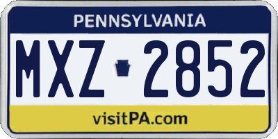 PA license plate MXZ2852