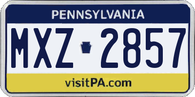 PA license plate MXZ2857