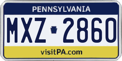 PA license plate MXZ2860