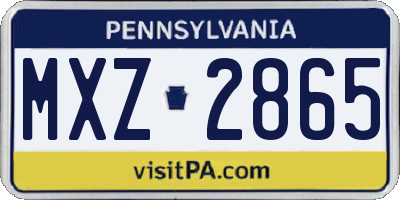 PA license plate MXZ2865