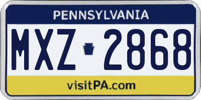 PA license plate MXZ2868