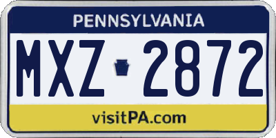 PA license plate MXZ2872