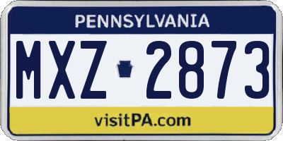 PA license plate MXZ2873