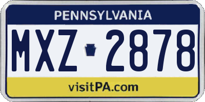 PA license plate MXZ2878