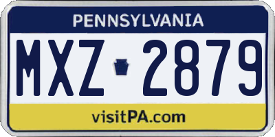 PA license plate MXZ2879