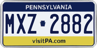 PA license plate MXZ2882