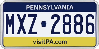 PA license plate MXZ2886