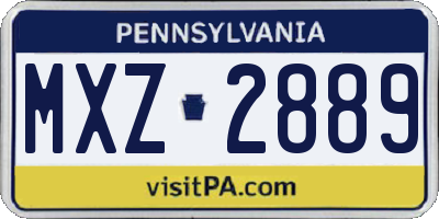 PA license plate MXZ2889