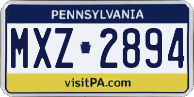 PA license plate MXZ2894