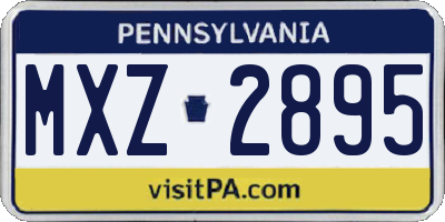 PA license plate MXZ2895