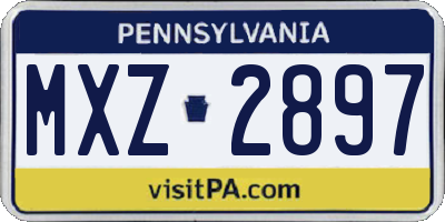 PA license plate MXZ2897