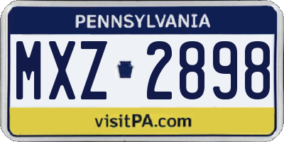 PA license plate MXZ2898