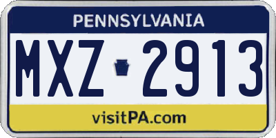 PA license plate MXZ2913