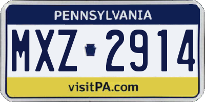 PA license plate MXZ2914