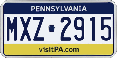 PA license plate MXZ2915