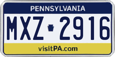 PA license plate MXZ2916