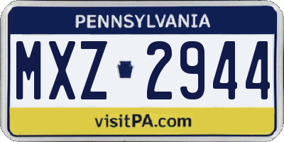 PA license plate MXZ2944