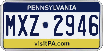 PA license plate MXZ2946
