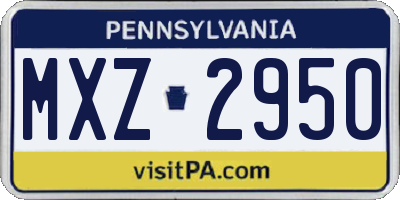 PA license plate MXZ2950
