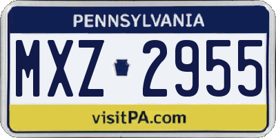 PA license plate MXZ2955