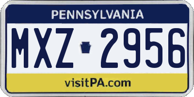 PA license plate MXZ2956