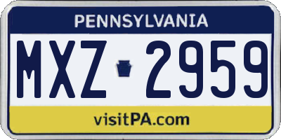 PA license plate MXZ2959