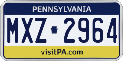 PA license plate MXZ2964